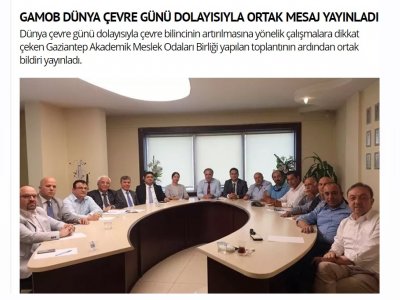 GAMOB DÜNYA ÇEVRE GÜNÜ DOLAYISIYLA ORTAK MESAJ YAYINLADI