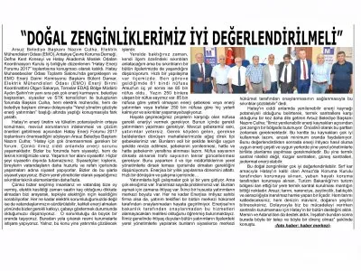 `DOĞAL ZENGİNLİKLERİMİZ IYI DEĞERLENDİRİLMELİ` (SAMANDAĞ)