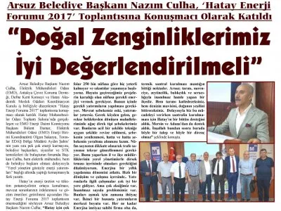 `DOĞAL ZENGİNLİKLERİMİZ İYİ DEĞERLENDİRİLMELİ` (İSKENDERUN)
