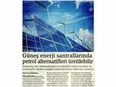 GÜNEŞ ENERJİ SANTRALLARINDA PETROL ALTERNATİFLERİ ÜRETİLEBİLİR (BİRGÜN)