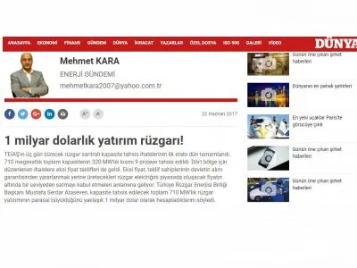 1 MİLYAR DOLARLIK YATIRIM RÜZGARI! (MEHMET KARA)