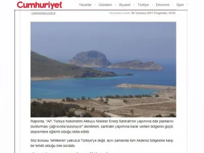 AP`DEN TÜRKİYE`YE: AKKUYU`YU DURDUR (CUMHURİYET)