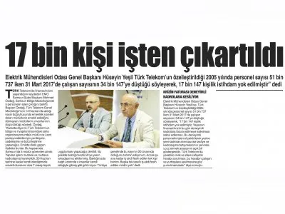 17 BİN KİŞİ İŞTEN ÇIKARTILDI (GAZETE GERÇEK)