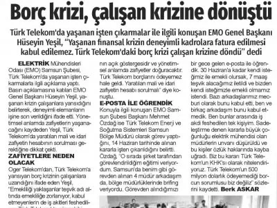 BORÇ KRİZİ, ÇALIŞAN KRİZİNE DÖNÜŞTÜ (SAMSUN HABER)