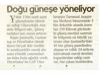 DOĞU GÜNEŞE YÖNELİYOR (CUMHURİYET)