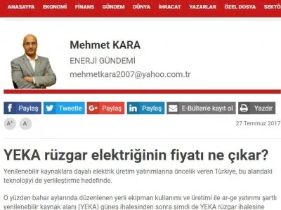 YEKA RÜZGAR ELEKTRİĞİNİN FİYATI NE ÇIKAR? (DÜNYA)