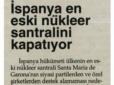 İSPANYA EN ESKİ NÜKLEER SANTRALİNİ KAPATIYOR (YENİ MESAJ)