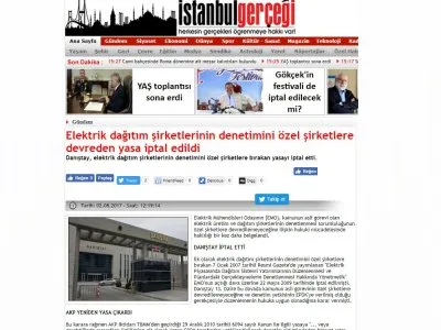 ELEKTRİK DAĞITIM ŞİRKETLERİNİN DENETİMİNİ ÖZEL ŞİRKETLERE DEVREDEN YASA İPTAL EDİLDİ (İSTANBULGERCEGİ.COM)
