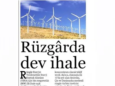 RÜZGARDA DEV İHALE BUGÜN (HÜRRİYET)