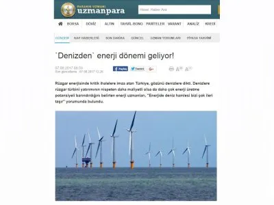 `DENİZDEN` ENERJİ DÖNEMİ GELİYOR! `(MİLLİYET)