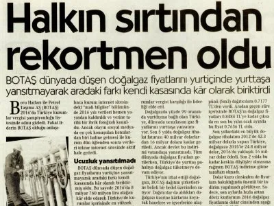 HALKIN SIRTINDAN REKORTMEN OLDU (CUMHURİYET)