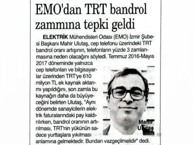 EMO`DAN TRT BANDROL ZAMMINA TEPKİ GELDİ (9 EYLÜL)