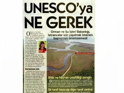 BAKANLIK, UNESCO`NUN ISTRANCA ORMANLARI ÖNERİSİNİ ÖNEMSEMEDİ (CUMHURİYET)