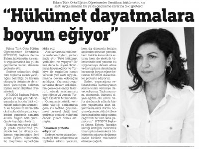 HÜKÜMET, DAYATMALARA BOYUN EĞİYOR (HAVADİS)