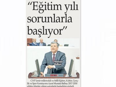 `EĞİTİM YILI SORUNLARLA BAŞLIYOR` (İZMİR YENİ GÜN)