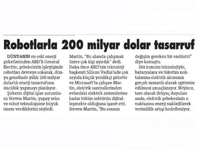 ROBOTLARLA 200 MİLYAR DOLAR TASARRUF (SÖZCÜ)