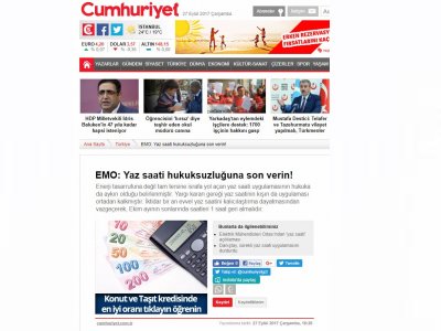 EMO: YAZ SAATİ HUKUKSUZLUĞUNA SON VERİN! (CUMHURİYET.COM.TR)