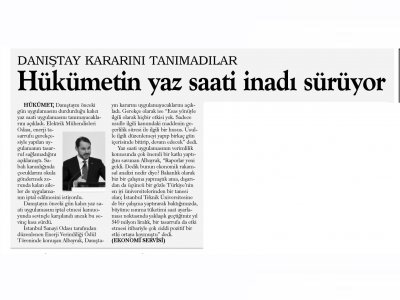 HÜKÜMETİN YAZ SAATİ İNADI SÜRÜYOR (GÜNLÜK EVRENSEL)