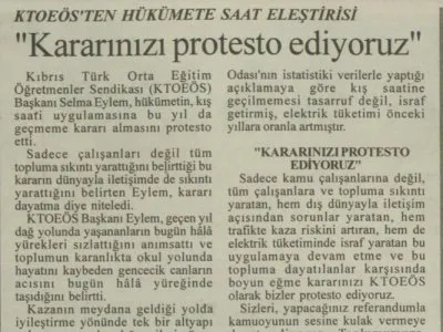 KTOEÖS`TEN HÜKÜMETE SAAT ELEŞTİRİSİ `KARARINIZI PROTESTO EDİYORUZ` (AFRİKA GAZETESİ)