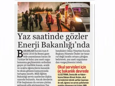 YAZ SAATİNDE GÖZLER ENERJİ BAKANLIĞI`NDA (HÜRRİYET)