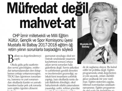 MÜFREDAT DEĞİLDİ MAHVET-AT (HABER EKSPRES)