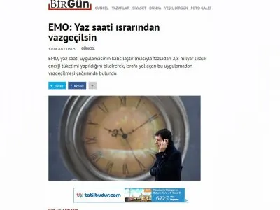 EMO: YAZ SAATİ ISRARINDAN VAZGEÇİLSİN (BİRGUN.NET)
