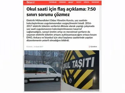 OKUL SAATİ İÇİN FLAŞ AÇIKLAMA: 7:50 SINIRI SORUNU ÇÖZMEZ (SÖZCÜ.COM.TR)