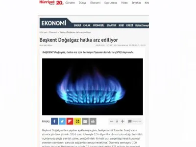 BAŞKENT DOĞALGAZ HALKA ARZ EDİLİYOR (HÜRRİYET)