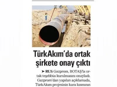 TÜRKAKIM`DA ORTAK ŞİRKETE ONAY ÇIKTI (AKŞAM)