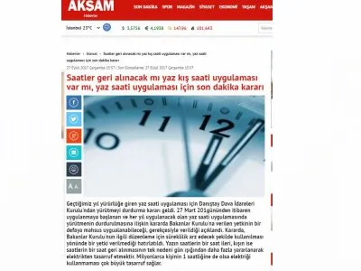 SAATLER GERİ ALINACAK MI YAZ KIŞ SAATİ UYGULAMASI VAR MI, YAZ SAATİ UYGULAMASI İÇİN SON DAKİKA KARARI (AKSAM.COM.TR)
