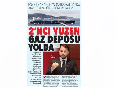 2`NCİ YÜZEN GAZ DEPOSU YOLDA (HÜRRİYET)