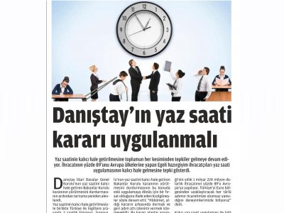 DANIŞTAY`IN YAZ SAATİ KARARI UYGULANMALI (YENİ VİZYON)