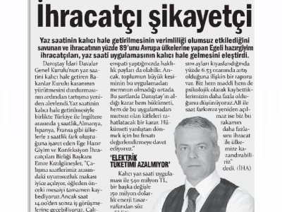 İHRACATÇI ŞİKAYETÇİ (GAZETE BURSA)