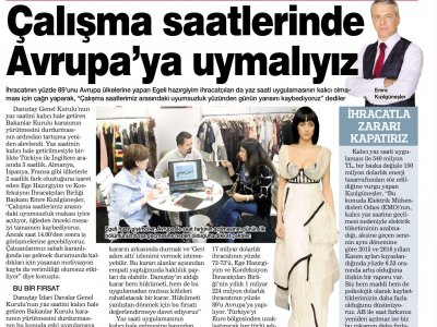 ÇALIŞMA SAATLERİNDE AVRUPA`YA UYMALIYIZ (HABERTÜRK EGELİ)