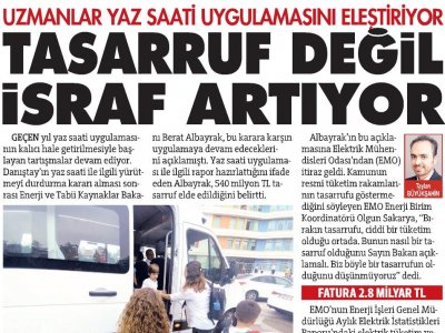 TASARRUF DEĞİL İSRAF ARTIYOR (SÖZCÜ)