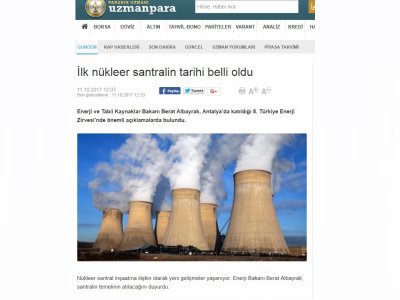 İLK NÜKLEER SANTRALİN TARİHİ BELLİ OLDU (MİLLİYET.COM.TR)
