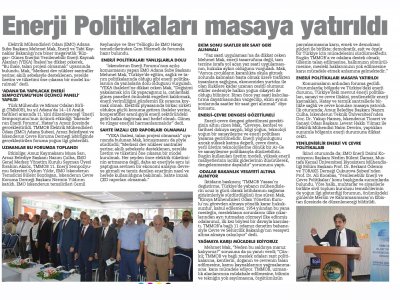 ENERJİ POLİTİKALARI MASAYA YATIRILDI (5 OCAK)