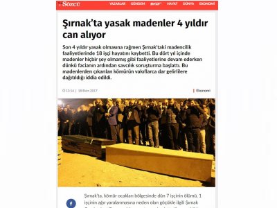 ŞIRNAK’TA YASAK MADENLER 4 YILDIR CAN ALIYOR (SOZCU.COM.TR)