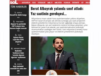 BERAT ALBAYRAK YALANDA SINIF ATLADI: YAZ SAATİNİN GEREKÇESİ...(HABER.SOL.ORG.TR)