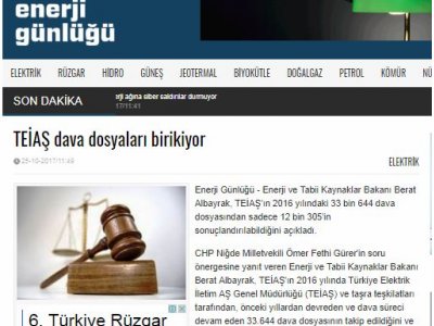 TEİAŞ DAVA DOSYALARI BİRİKİYOR (ENERJİGUNLUGU.NET)
