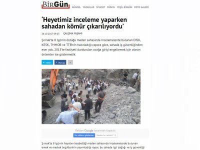 ‘HEYETİMİZ İNCELEME YAPARKEN SAHADAN KÖMÜR ÇIKARILIYORDU’ (BİRGUN.NET)