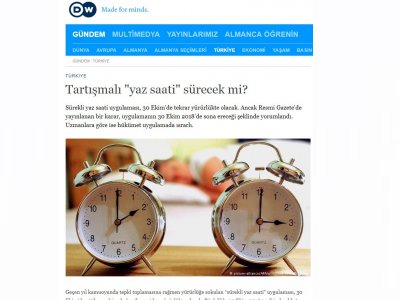 TARTIŞMALI `YAZ SAATİ` SÜRECEK Mİ? (DW.COM.TR)