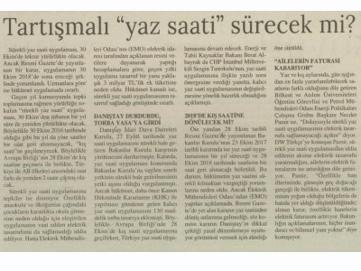 TARTIŞMALI `YAZ SAATİ` SÜRECEK Mİ? (ORTAM)