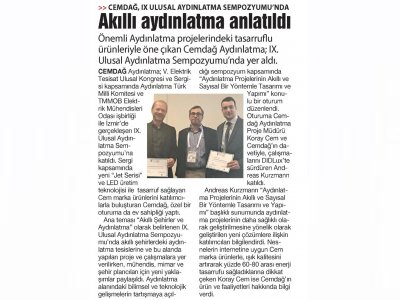 IX ULUSAL AYDINLATMA SEMPOZYUMU`NDA AKILLI AYDINLATMA ANLATILDI (EKONOMİK GÜNDEM)