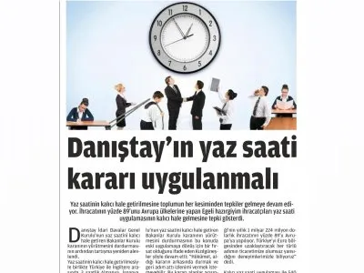 DANIŞTAY`IN YAZ SAATİ KARARI UYGULANMALI (YENİ VİZYON)