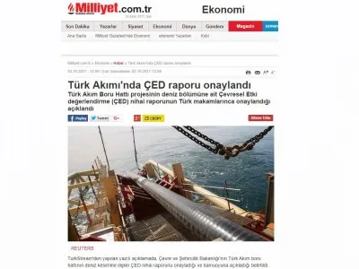 TÜRK AKIMI`NDA ÇED RAPORU ONAYLANDI (MİLLİYET)