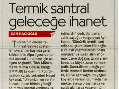 TERMİK SANTRAL GELECEĞE İHANET (CUMHURİYET)