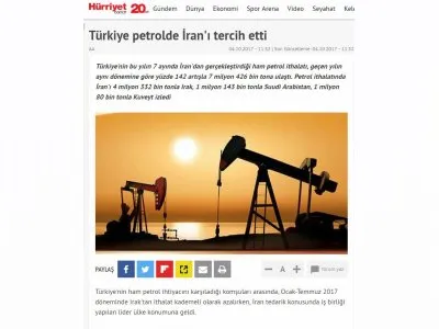 TÜRKİYE PETROLDE İRAN`I TERCİH ETTİ (HÜRRİYET)