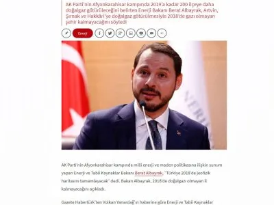 ENERJİ BAKANI BERAT ALBAYRAK: 2018`DE DOĞALGAZI OLMAYAN ŞEHİR KALMAYACAK (HABERTÜRK)