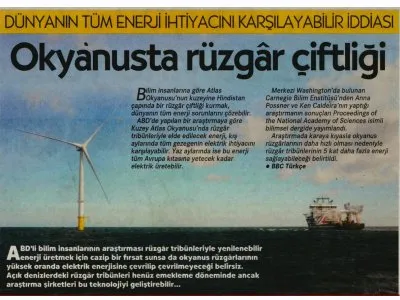 OKYANUSTA RÜZGAR ÇİFTLİĞİ (CUMHURİYET)